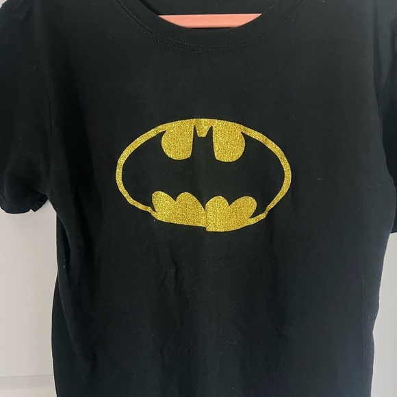 Black T-Shirt with Gold Batman Logo - Picture 3 of 7